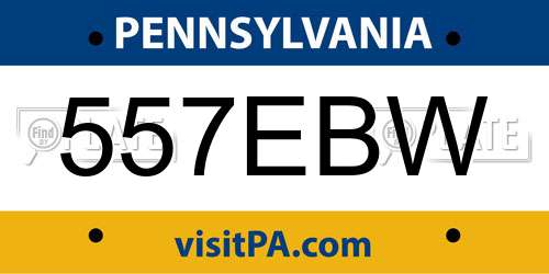 557EBW Pennsylvania License Plate