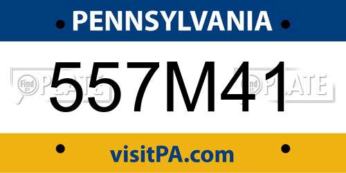 557M41 Pennsylvania License Plate