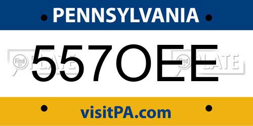 557OEE Pennsylvania License Plate