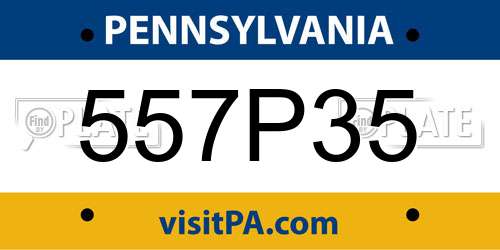 557P35 Pennsylvania License Plate