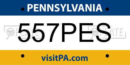 557PES Pennsylvania License Plate