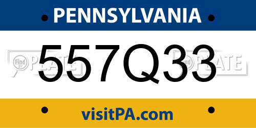557Q33 Pennsylvania License Plate