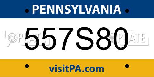 557S80 Pennsylvania License Plate