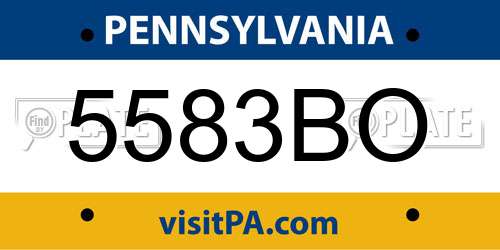 5583BO Pennsylvania License Plate