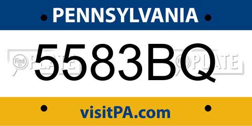 5583BQ Pennsylvania License Plate