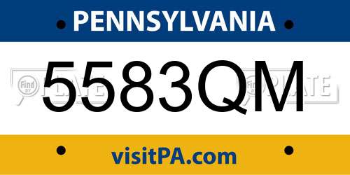 5583QM Pennsylvania License Plate