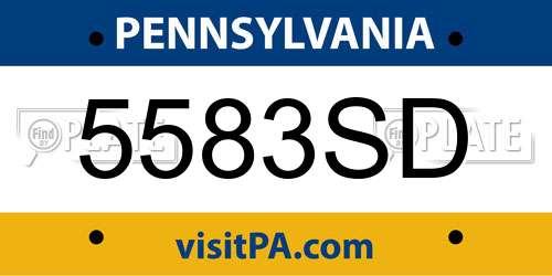 5583SD Pennsylvania License Plate