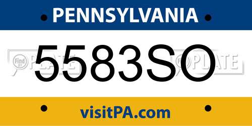 5583SO Pennsylvania License Plate