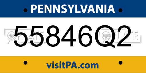 55846Q2 Pennsylvania License Plate