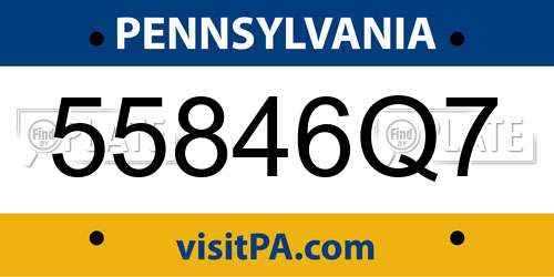 55846Q7 Pennsylvania License Plate