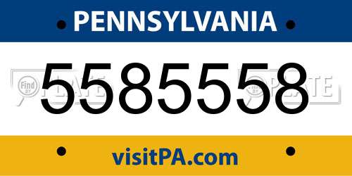 5585558 Pennsylvania License Plate