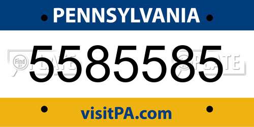 5585585 Pennsylvania License Plate