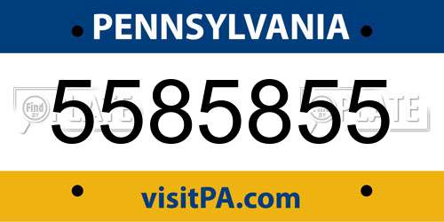 5585855 Pennsylvania License Plate