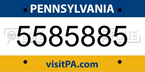 5585885 Pennsylvania License Plate