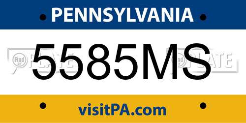 5585MS Pennsylvania License Plate