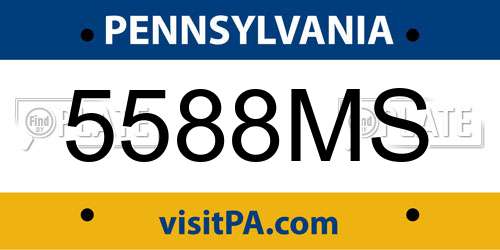 5588MS Pennsylvania License Plate