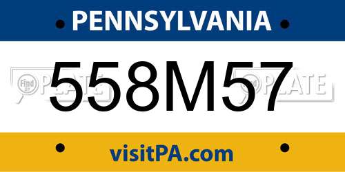 558M57 Pennsylvania License Plate