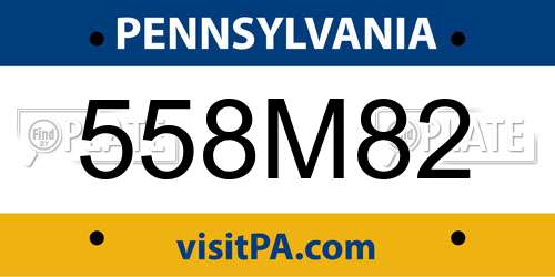 558M82 Pennsylvania License Plate