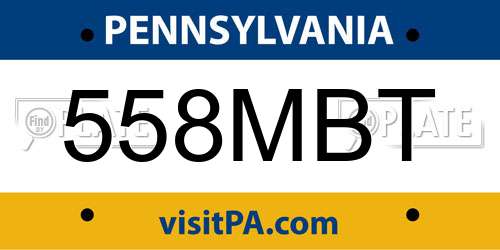 558MBT Pennsylvania License Plate