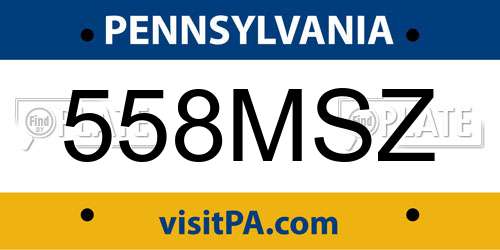 558MSZ Pennsylvania License Plate