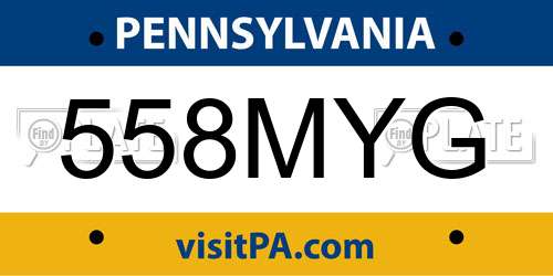 558MYG Pennsylvania License Plate