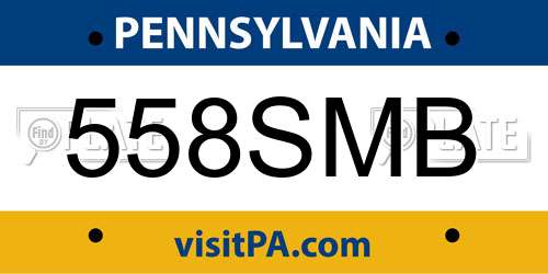 558SMB Pennsylvania License Plate