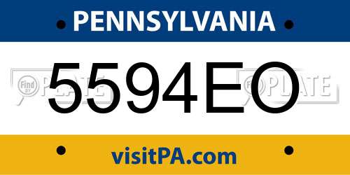 5594EO Pennsylvania License Plate