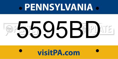 5595BD Pennsylvania License Plate