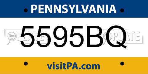 5595BQ Pennsylvania License Plate