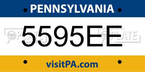 5595EE Pennsylvania License Plate