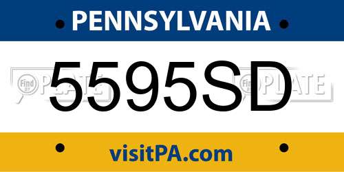 5595SD Pennsylvania License Plate