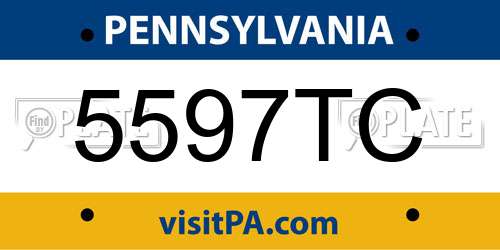 5597TC Pennsylvania License Plate