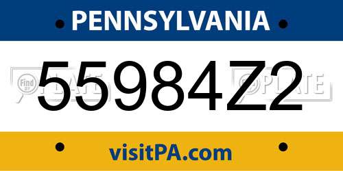 55984Z2 Pennsylvania License Plate