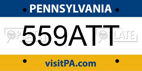 559ATT Pennsylvania License Plate