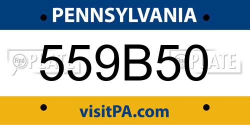 559B50 Pennsylvania License Plate