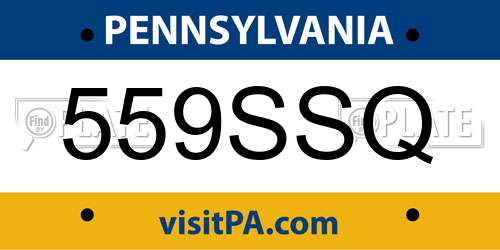 559SSQ Pennsylvania License Plate
