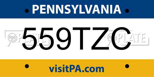 559TZC Pennsylvania License Plate