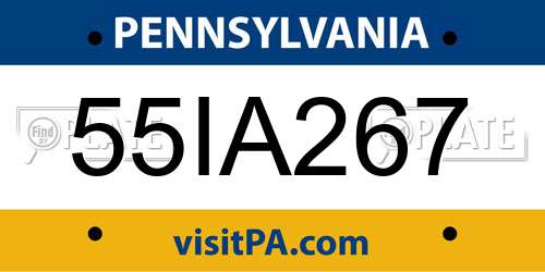 55IA267 Pennsylvania License Plate