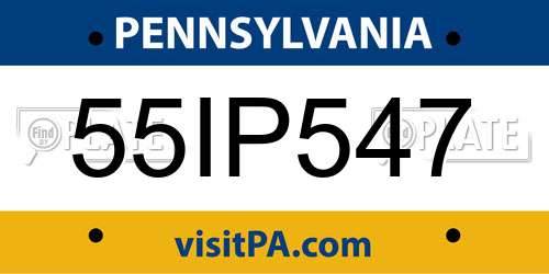 55IP547 Pennsylvania License Plate