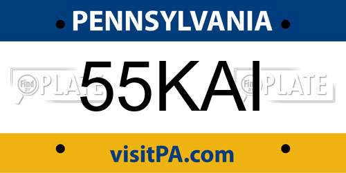 55KAI Pennsylvania License Plate