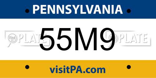 55M9 Pennsylvania License Plate