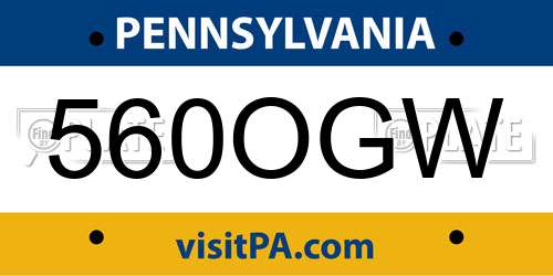 560OGW Pennsylvania License Plate