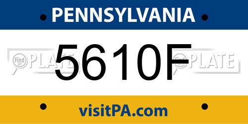 5610F Pennsylvania License Plate