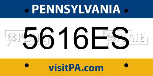 5616ES Pennsylvania License Plate