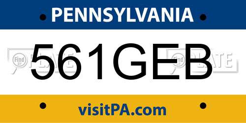 561GEB Pennsylvania License Plate
