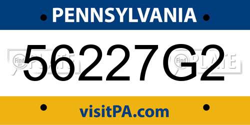 56227G2 Pennsylvania License Plate