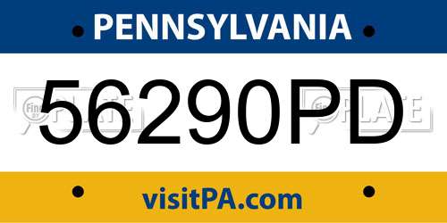 56290PD Pennsylvania License Plate