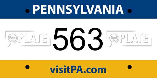 563 Pennsylvania License Plate