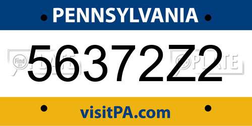 56372Z2 Pennsylvania License Plate