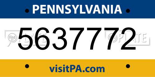 5637772 Pennsylvania License Plate